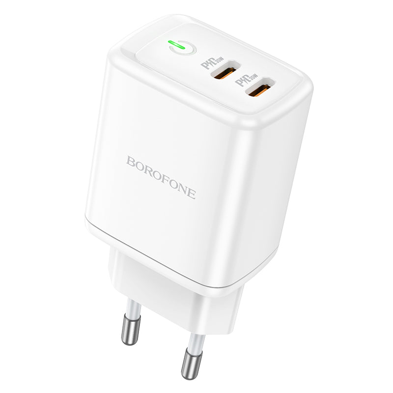 Netzwerk-Ladegerät Borofone BN9, 35W, 3A, 2 x USB-C, Weiß