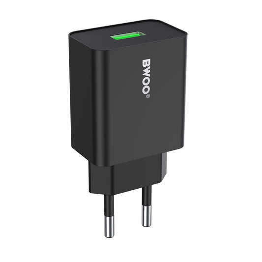 Netzladegerät BWOO CDA249, 12W, 2.4A, 1 x USB-A, Schwarz