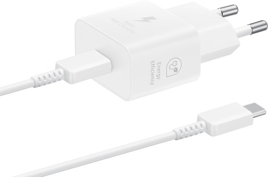 Samsung USB-C Kabel Netzwerk-Ladegerät Samsung, 25W, 3A, 1 x USB-C, Weiß EP-T2510XWEGEU