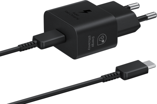 Samsung USB-C Cable Network Charger Samsung, 25W, 3A, 1 x USB-C, Black EP-T2510XBEGEU