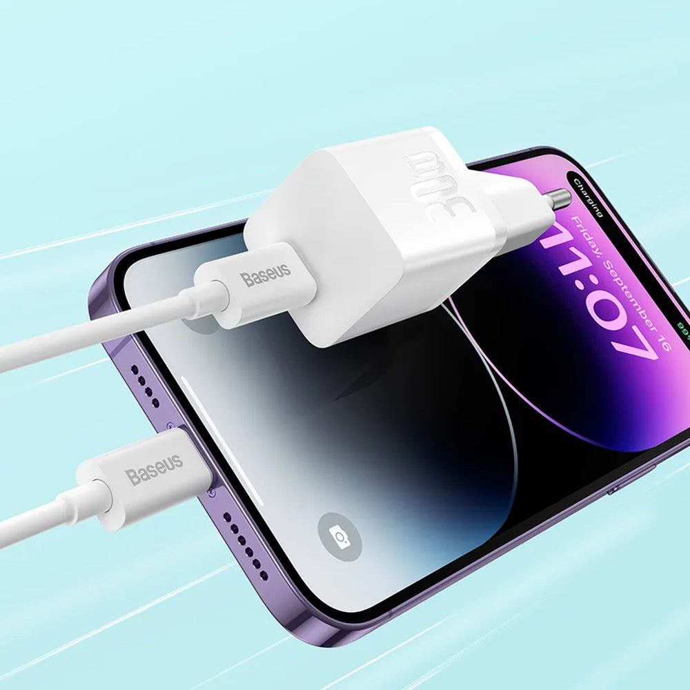 Baseus GaN5S USB-C Kabel Netzwerk-Ladegerät GaN5S, 30W, 3A, 1 x USB-C, Weiß P1011090902213-00