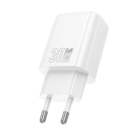 Chargeur Réseau HOCO N63, 30W, 3A, 1 x USB-A - 1 x USB-C, Blanc