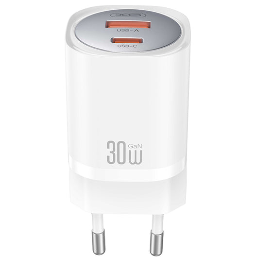 Caricabatterie da Rete con Cavo USB-C XO Design CE21, 30W, 3A, 1 x USB-A - 1 x USB-C, Bianco