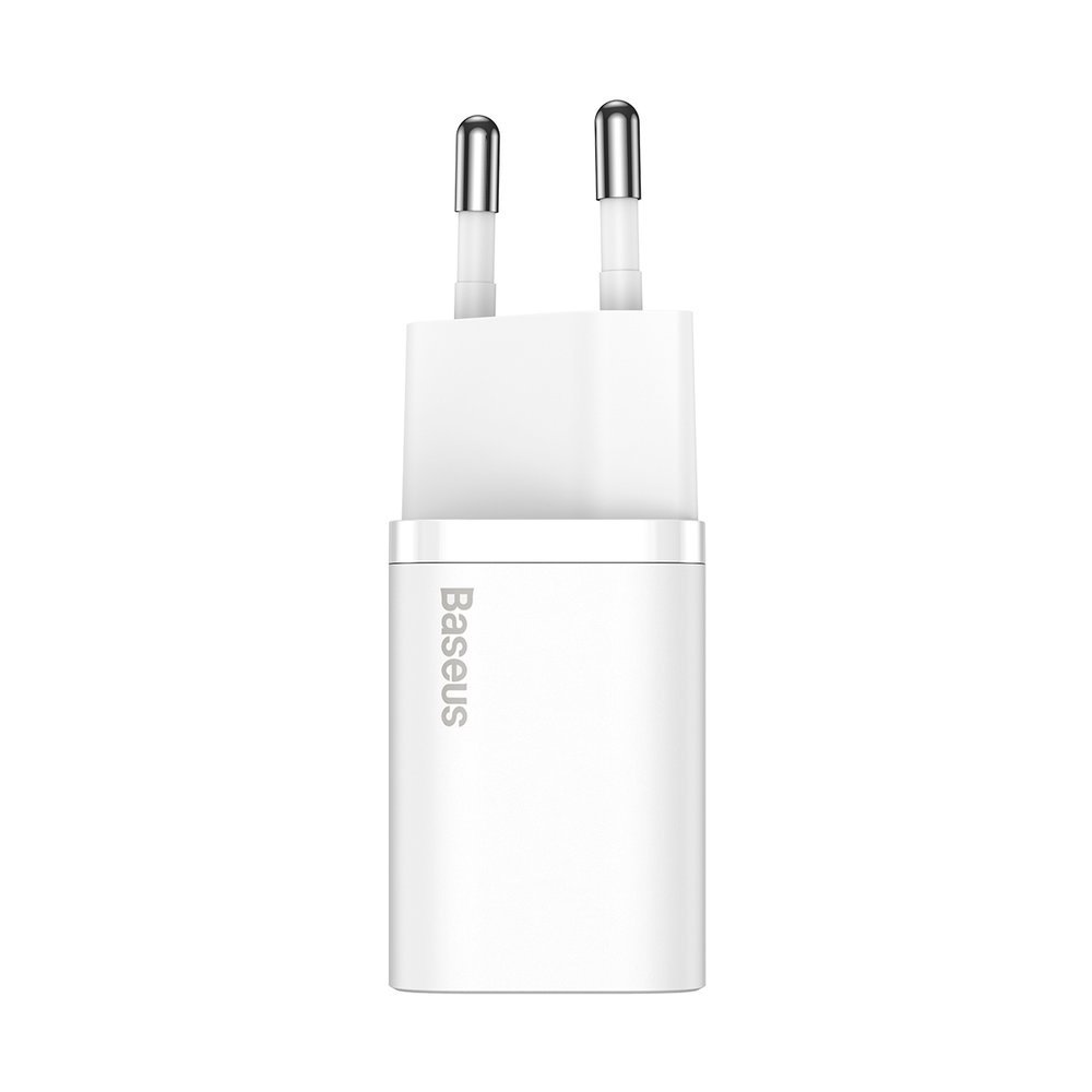 Baseus Super Si Netzwerk-Ladegerät mit Lightning-Kabel, 20W, 3A, 1 x USB-C, Weiß TZCCCSUP-B02