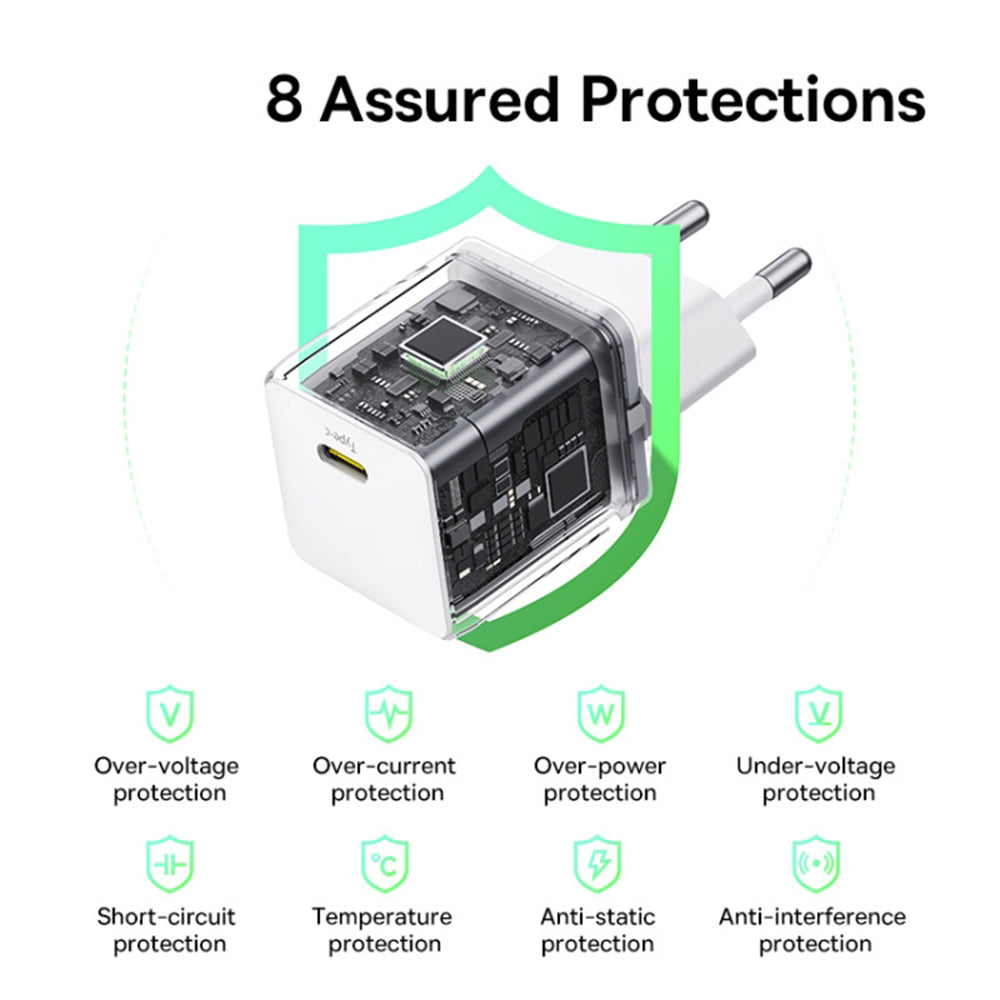 Netzladegerät mit USB-C Kabel Baseus Palm, 30W, 3A, 1 x USB-C, Weiß P10111605213-01