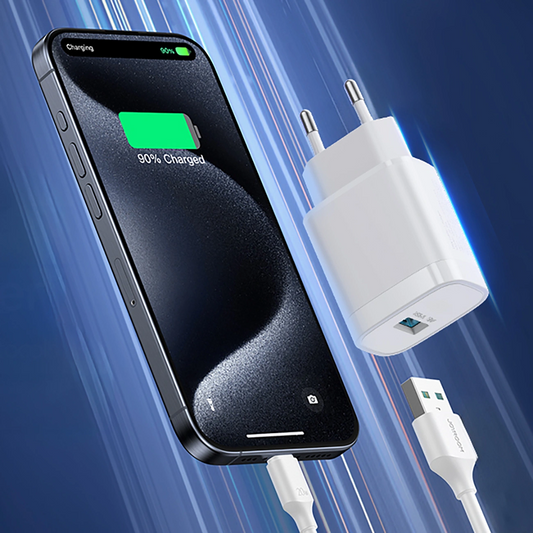 Caricatore da Rete con Cavo USB-C Joyroom JR-TF4, 18W, 3A, 1 x USB-A, Bianco
