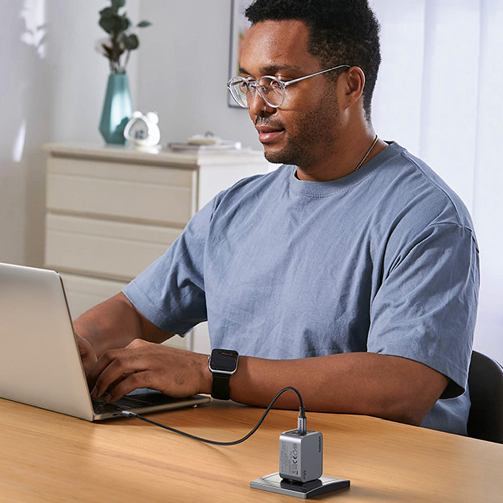 Caricabatterie da Rete con Cavo USB-C UGREEN X755 Nexode Pro, 65W, 3A, 1 x USB-A - 2 x USB-C, Grigio