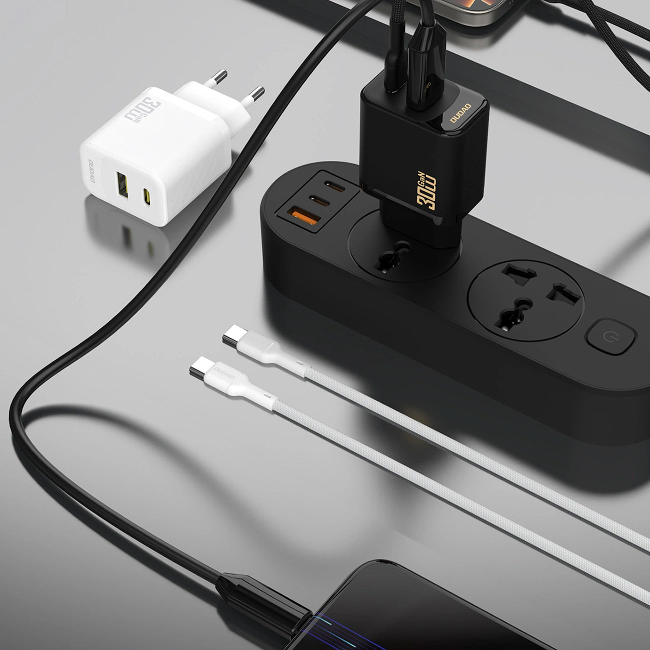 Caricabatterie da Rete con Cavo USB-C Dudao A27TCEU, 30W, 1 x USB-A - 1 x USB-C, Nero