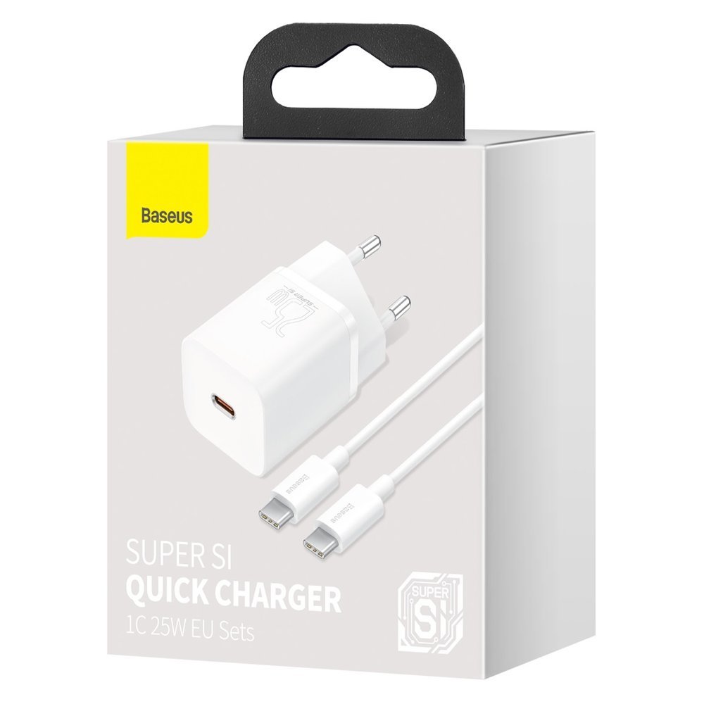 Netzteil mit USB-C-Kabel Baseus Super Si, 25W, 3A, 1 x USB-C, Weiß TZCCSUP-L02