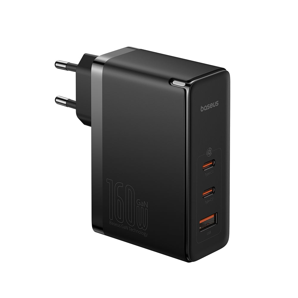 Caricabatterie Rete con Cavo USB-C Baseus GaN5 Pro, 160W, 5A, 1 x USB-A - 2 x USB-C, Nero P10110825113-00