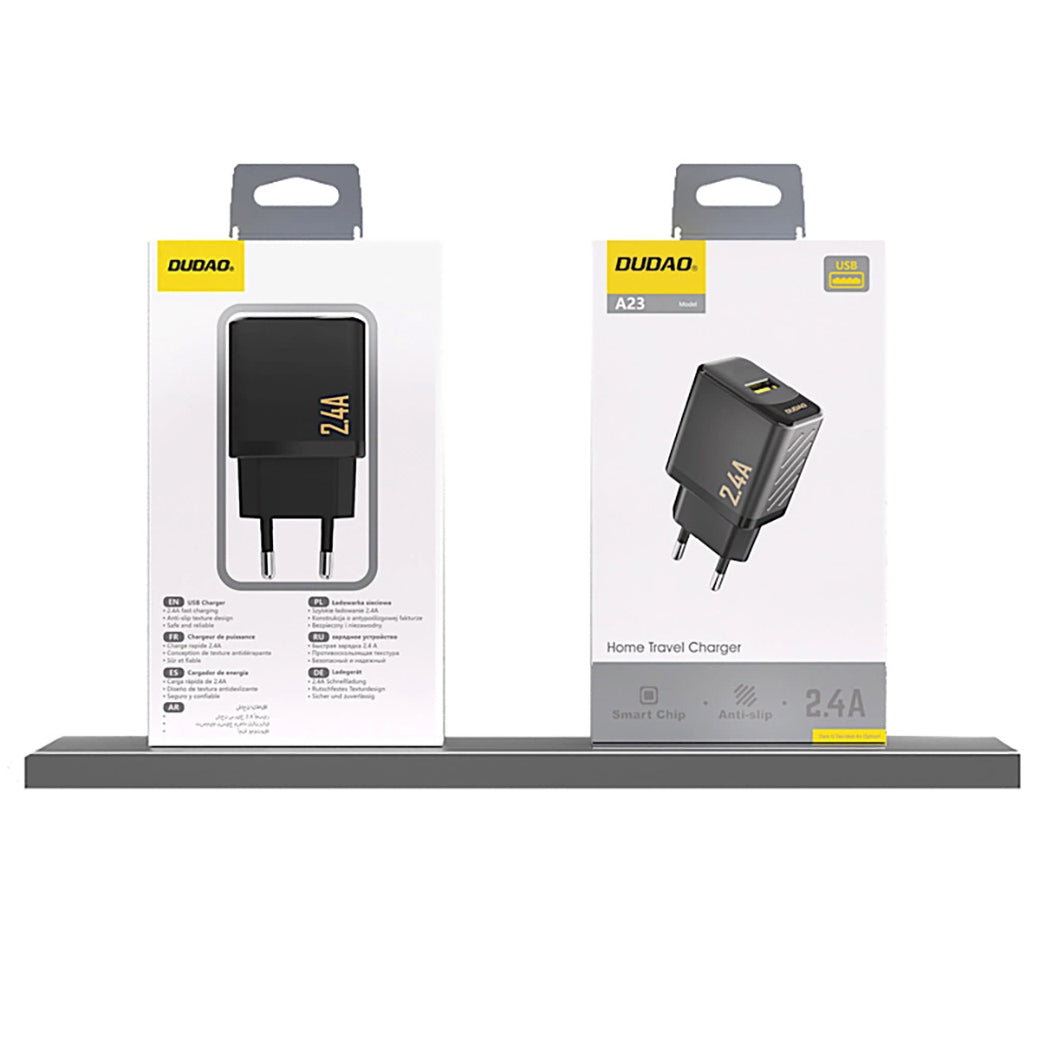 Chargeur secteur Dudao A23, 12W, 2.4A, 1 x USB-A, Noir