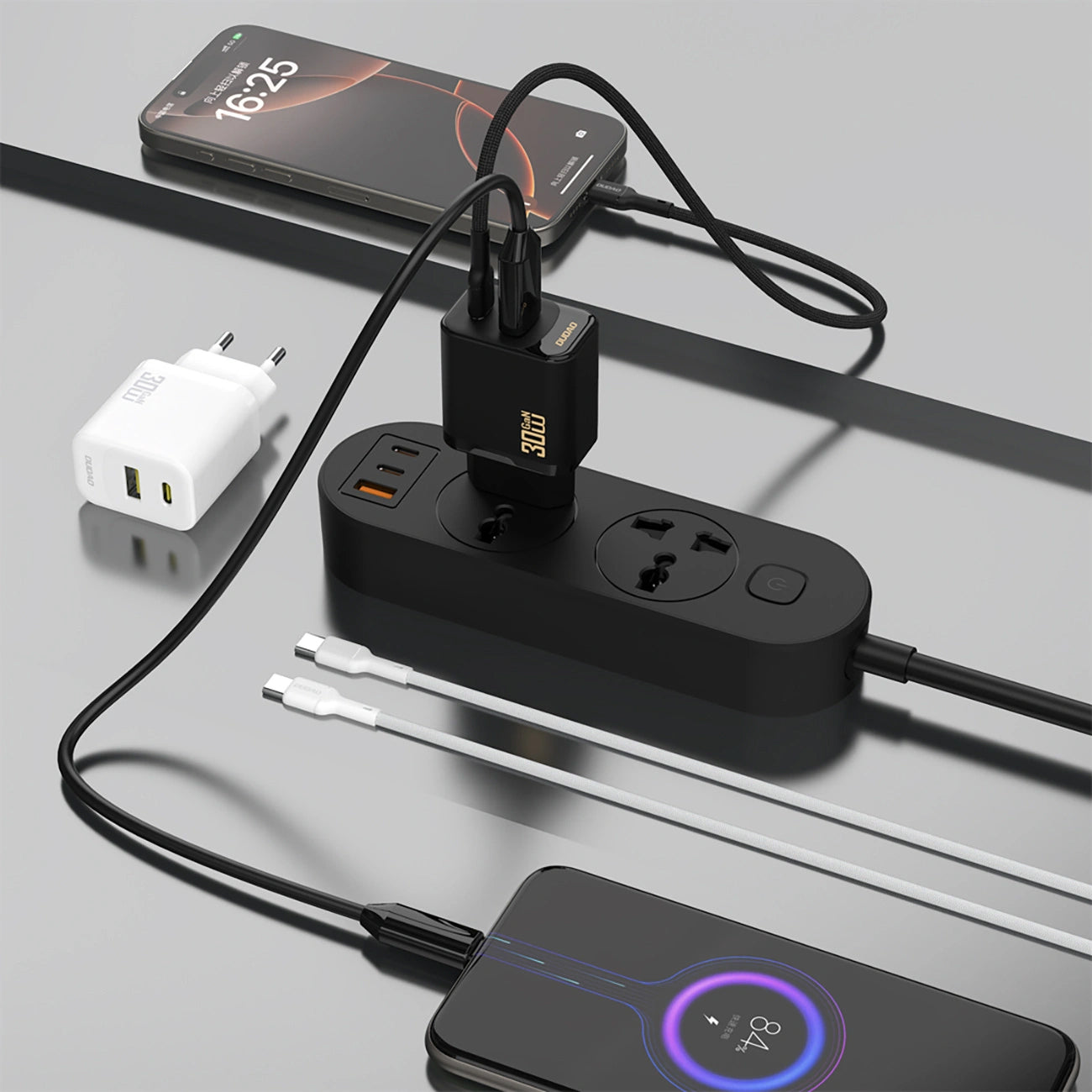 Caricabatterie Rete Dudao A27TEU, 30W, 3A, 1 x USB-A - 1 x USB-C, Nero