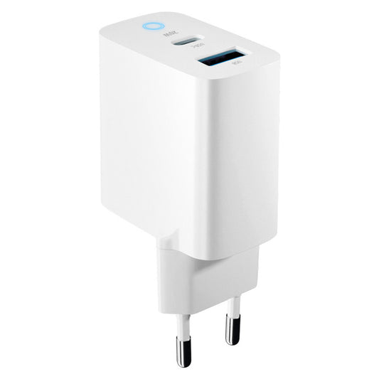 Chargeur réseau Forever TC-06-20AC, 20W, 3A, 1 x USB-A - 1 x USB-C, blanc