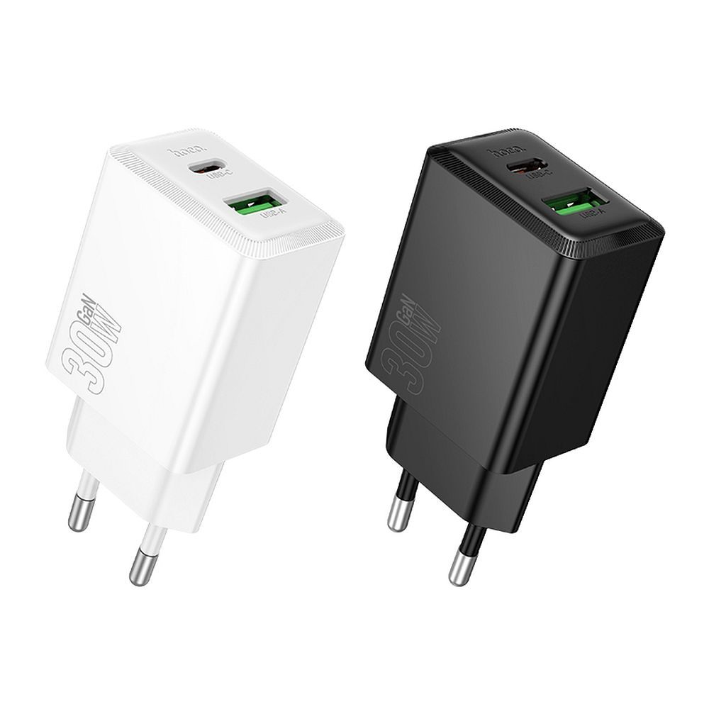 Caricabatterie da Rete HOCO N71, 30W, 3A, 1 x USB-A - 1 x USB-C, Nero