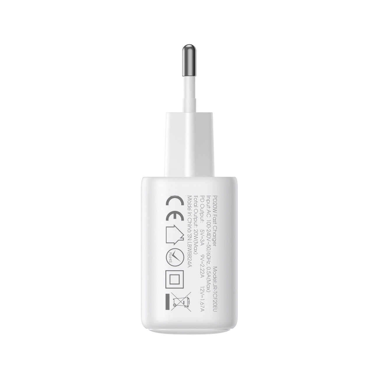 Caricabatterie Rete Joyroom JR-TCF21, 20W, 3A, 1 x USB-A - 1 x USB-C, Bianco