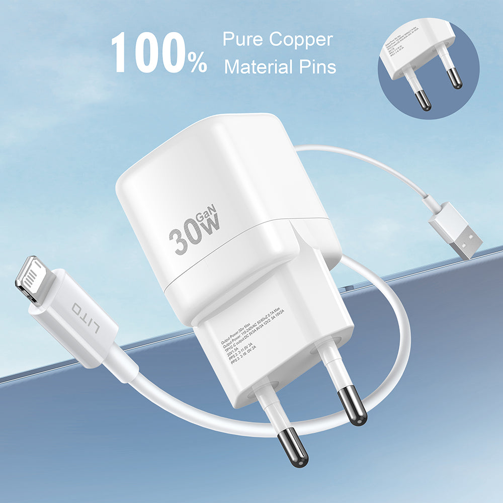 Netzladegerät Lito LC11, 30W, 3A, 1 x USB-C, Weiß