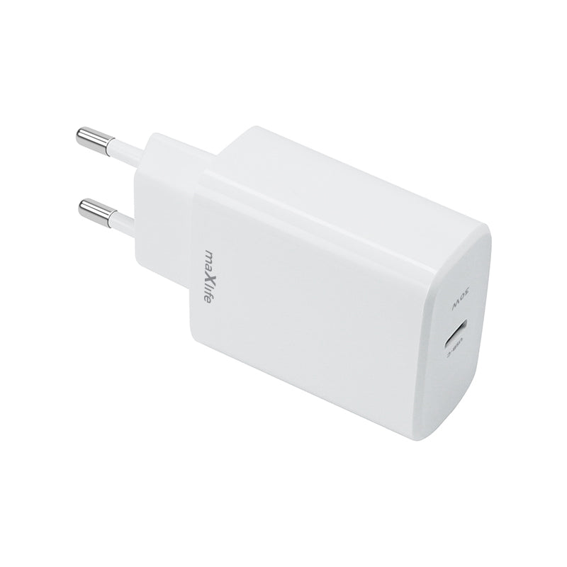 Caricabatterie di rete MaXlife MXTC-10-30C, 30W, 3A, 1 x USB-C, bianco