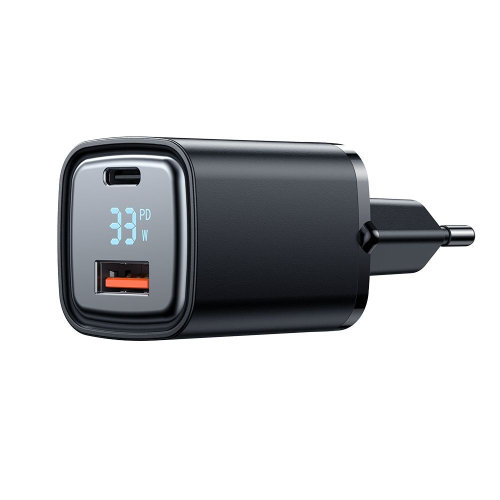 Caricabatterie Retea McDodo CH-1701 Graphite Display, 33W, 3A, 1 x USB-A - 1 x USB-C, Nero