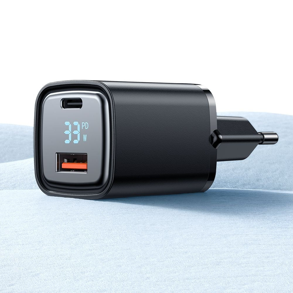 Caricabatterie Retea McDodo CH-1701 Graphite Display, 33W, 3A, 1 x USB-A - 1 x USB-C, Nero