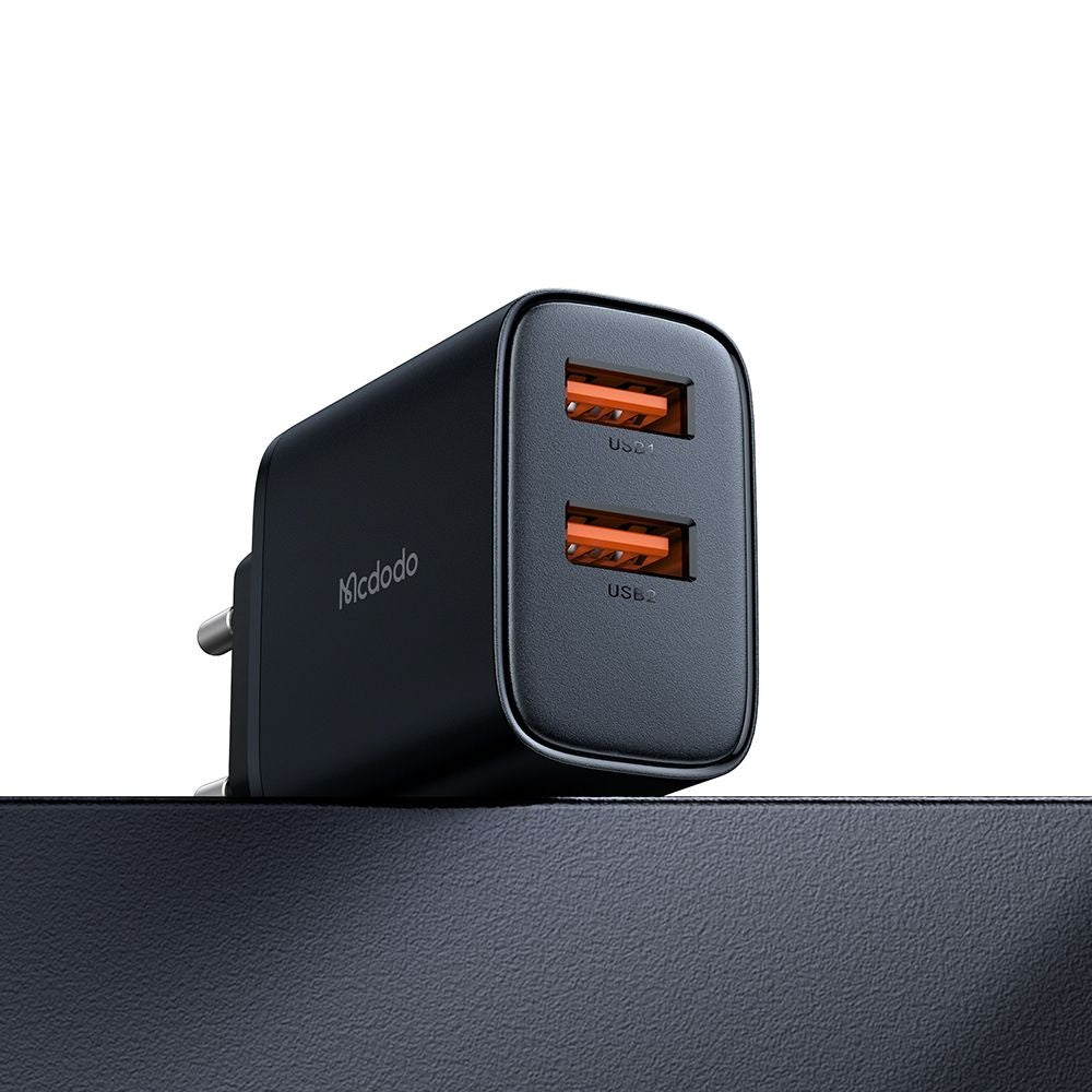 Caricabatterie Retea McDodo CH-5070 Beryllium, 12W, 2.4A, 2 x USB-A, Nero