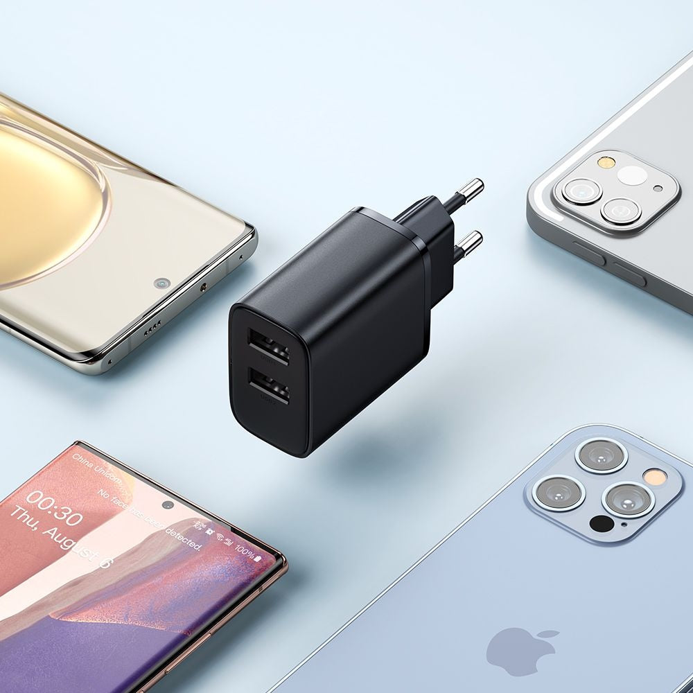 Caricabatterie Retea McDodo CH-5070 Beryllium, 12W, 2.4A, 2 x USB-A, Nero