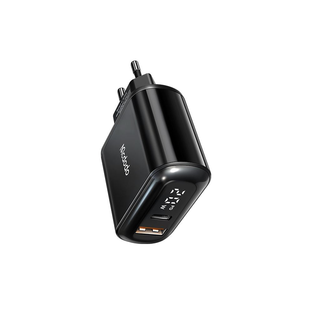 Caricabatterie Rete McDodo CH-7170 Chocolate Display, 20W, 3A, 1 x USB-A - 1 x USB-C, Nero