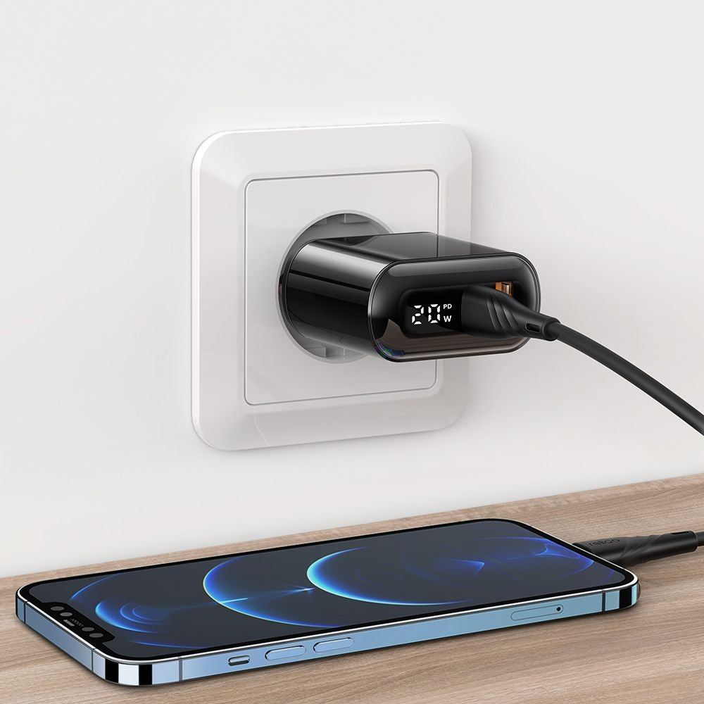 Caricabatterie Rete McDodo CH-7170 Chocolate Display, 20W, 3A, 1 x USB-A - 1 x USB-C, Nero