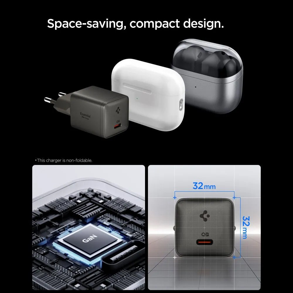 Caricatore da rete Spigen EE301EU Essential, 30W, 3A, 1 x USB-C, Grigio ACH10447