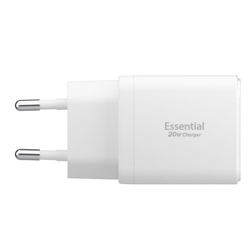 Caricabatterie Rete Spigen Essential, 20W, 3A, 1 x USB-A - 1 x USB-C, Bianco ACH08704