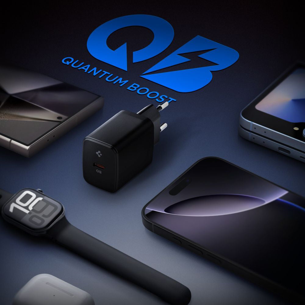 Spigen Essential Netzladegerät, 20W, 3A, 1 x USB-C, Schwarz