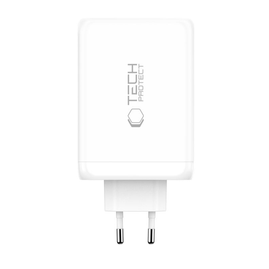 Netzladegerät Tech-Protect NC240W-GAN, 240W, 5A, 1 x USB-A - 3 x USB-C, Weiß