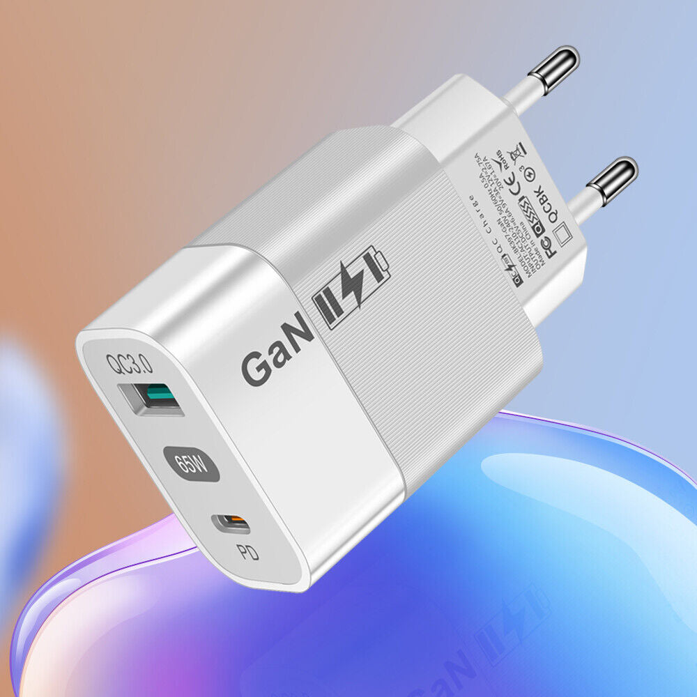 Chargeur Réseau Techsuit CHPD131, 65W, 3.25A, 1 x USB-A - 1 x USB-C, Blanc