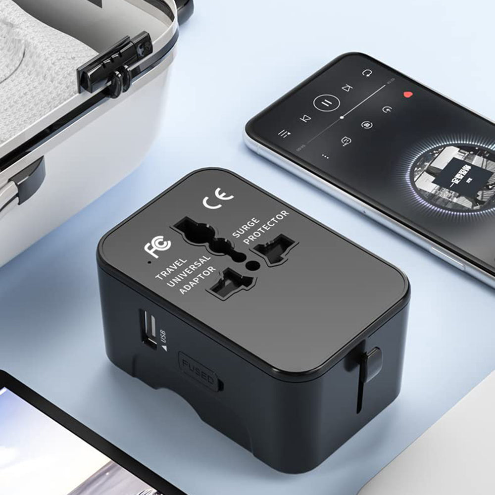 Caricabatterie da Rete Techsuit HHT202-2C Travel, 15W, 3A, 2 x USB-C, Nero
