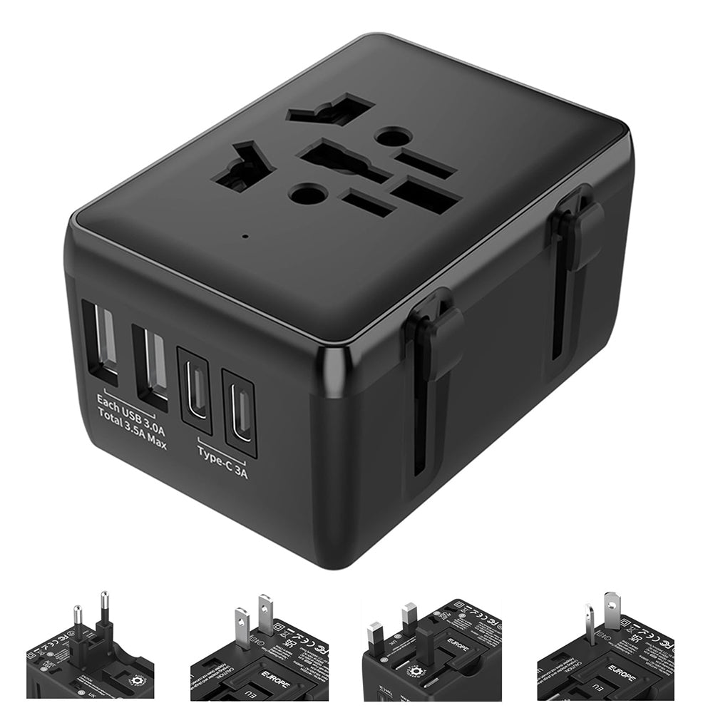 Caricabatterie da Rete Techsuit HHt204A Travel, 15W, 3A, 2 x USB-A - 2 x USB-C, Bianco