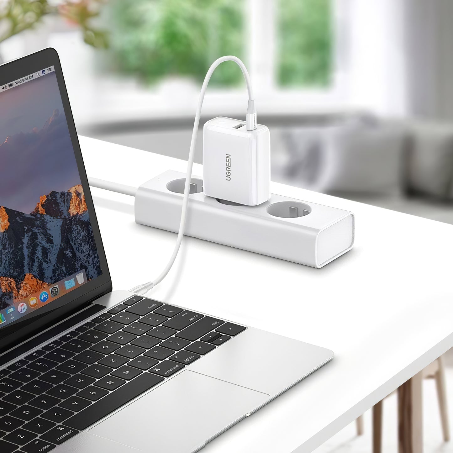 Chargeur réseau UGREEN CD170, 36W, 3A, 1 x USB-A - 1 x USB-C, blanc