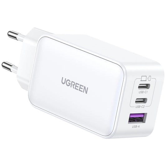 Netzwerk-Ladegerät UGREEN CD244, 65W, 3A, 1 x USB-A - 2 x USB-C, Weiß