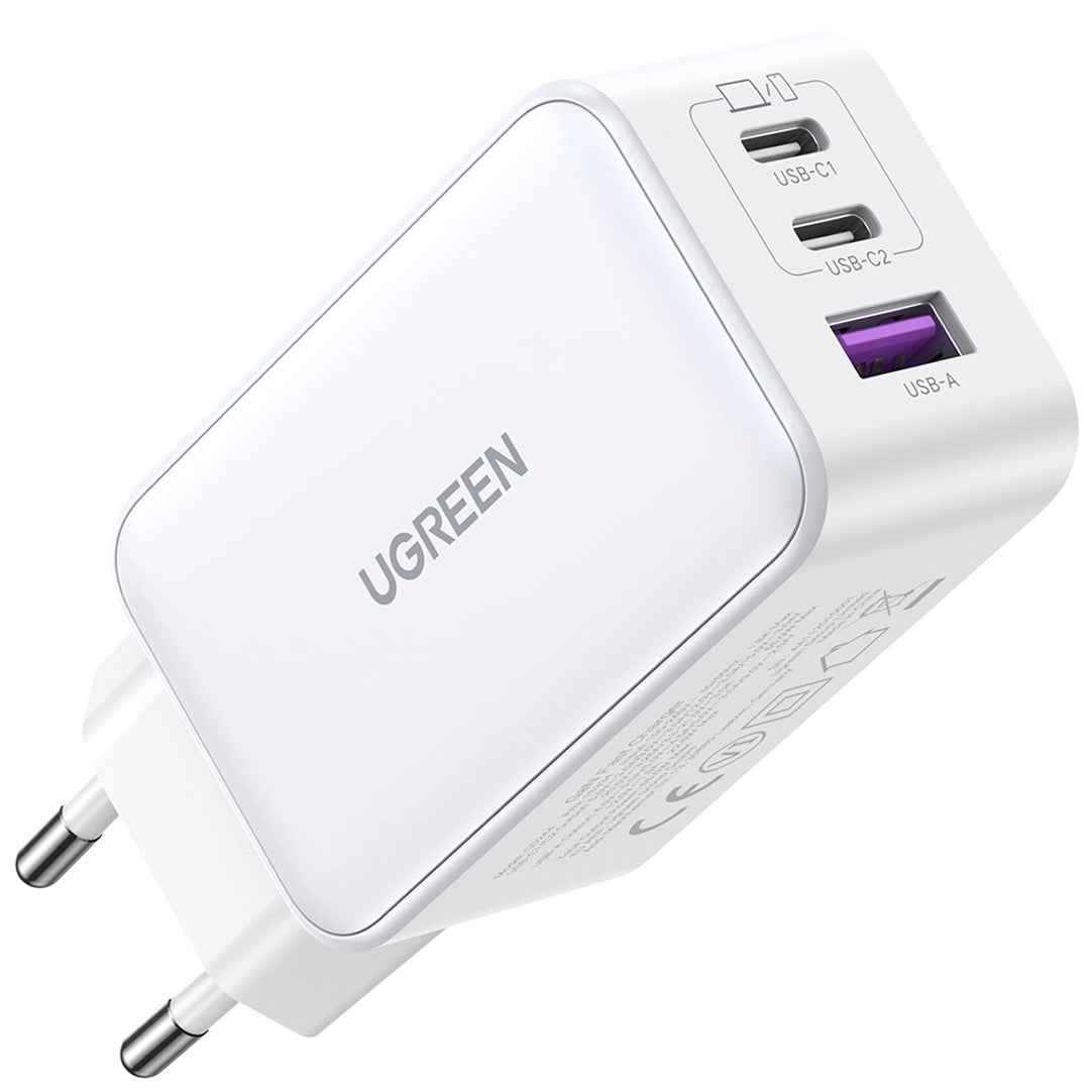 Chargeur réseau UGREEN CD244, 65W, 3A, 1 x USB-A - 2 x USB-C, Gris