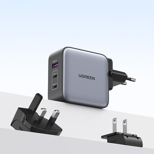 Netzwerk-Ladegerät UGREEN CD296, 65W, 5A, 1 x USB-A - 2 x USB-C, Grau