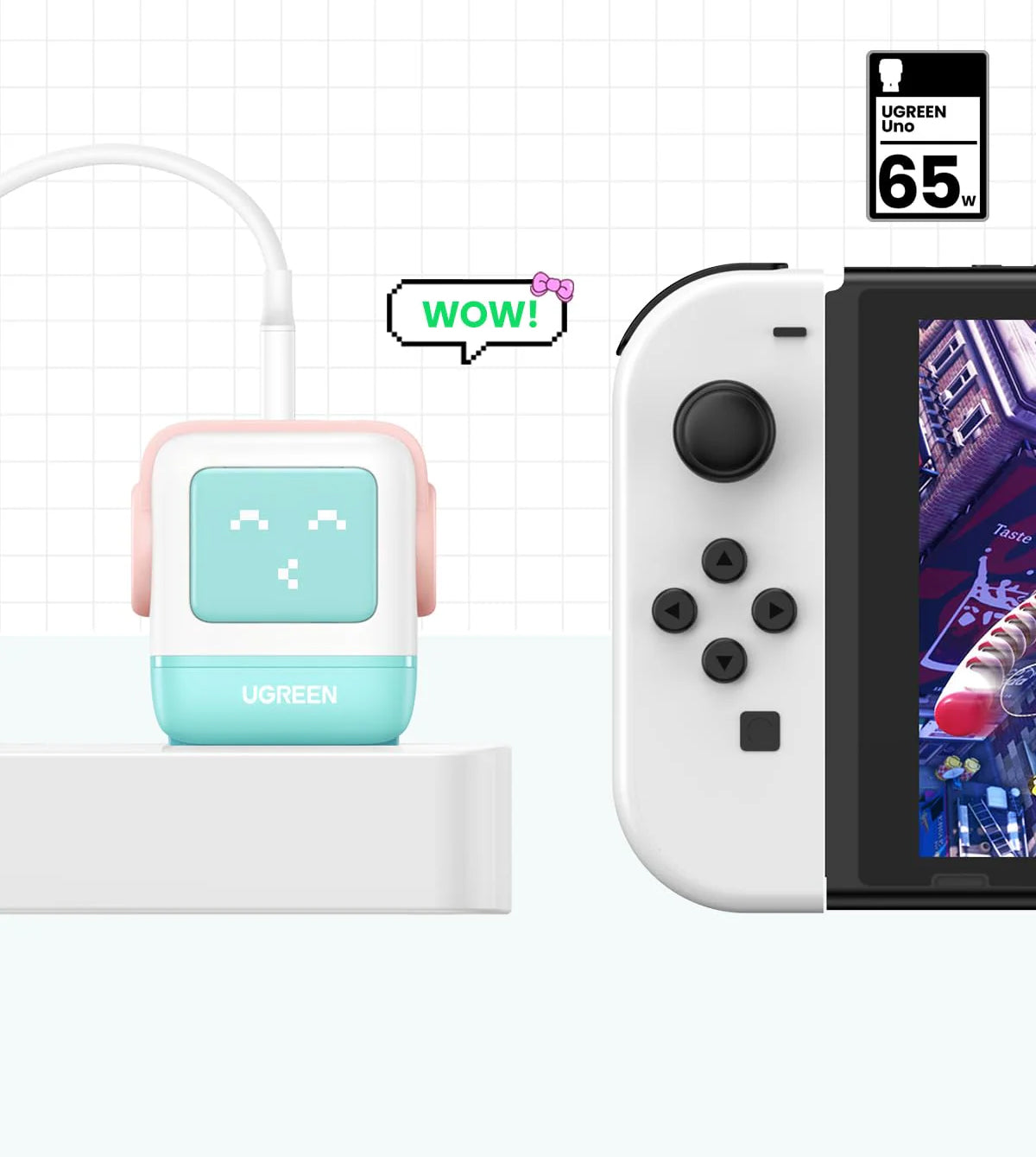 UGREEN CD361 Uno Netzladegerät, 65W, 3.25A, 1 x USB-A - 2 x USB-C, Türkis