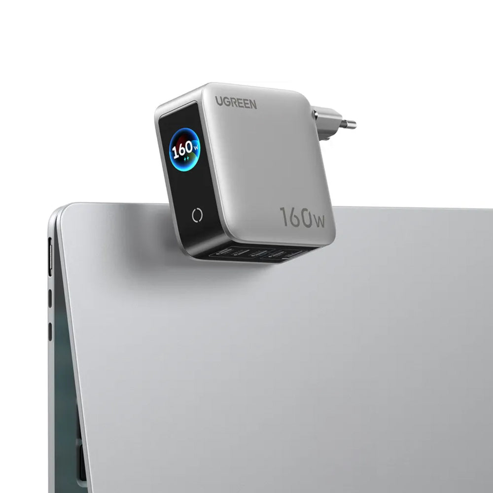 UGREEN Nexode Pro X774 (65637B) Netzladegerät mit Display, 160 W, 5 A, 1 × USB-A – 4 × USB-C, Grau