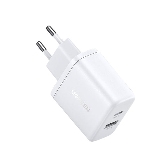 Chargeur Réseau UGREEN X227, 20W, 3A, 1 x USB-A - 1 x USB-C, Blanc