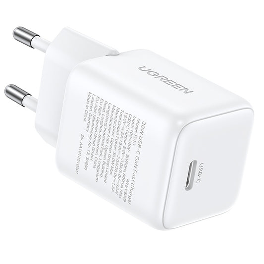 Chargeur Réseau UGREEN X513, 30W, 3A, 1 x USB-C, Blanc