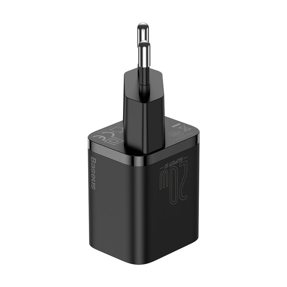 Baseus Super Si Netzwerk-Ladegerät, 20W, 3A, 1 x USB-C, Schwarz CCSUP-B01