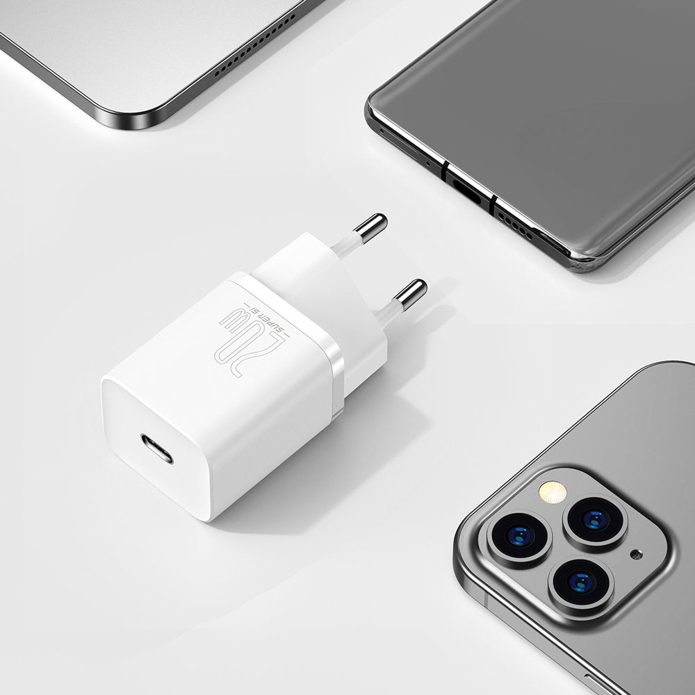 Baseus Super Si Network Charger, 20W, 3A, 1 x USB-C, blanc CCSUP-B02