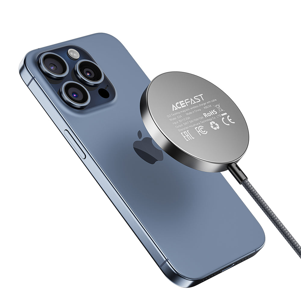 Chargeur Réseau Sans Fil Acefast E24, 15W, 1.67A, Gris