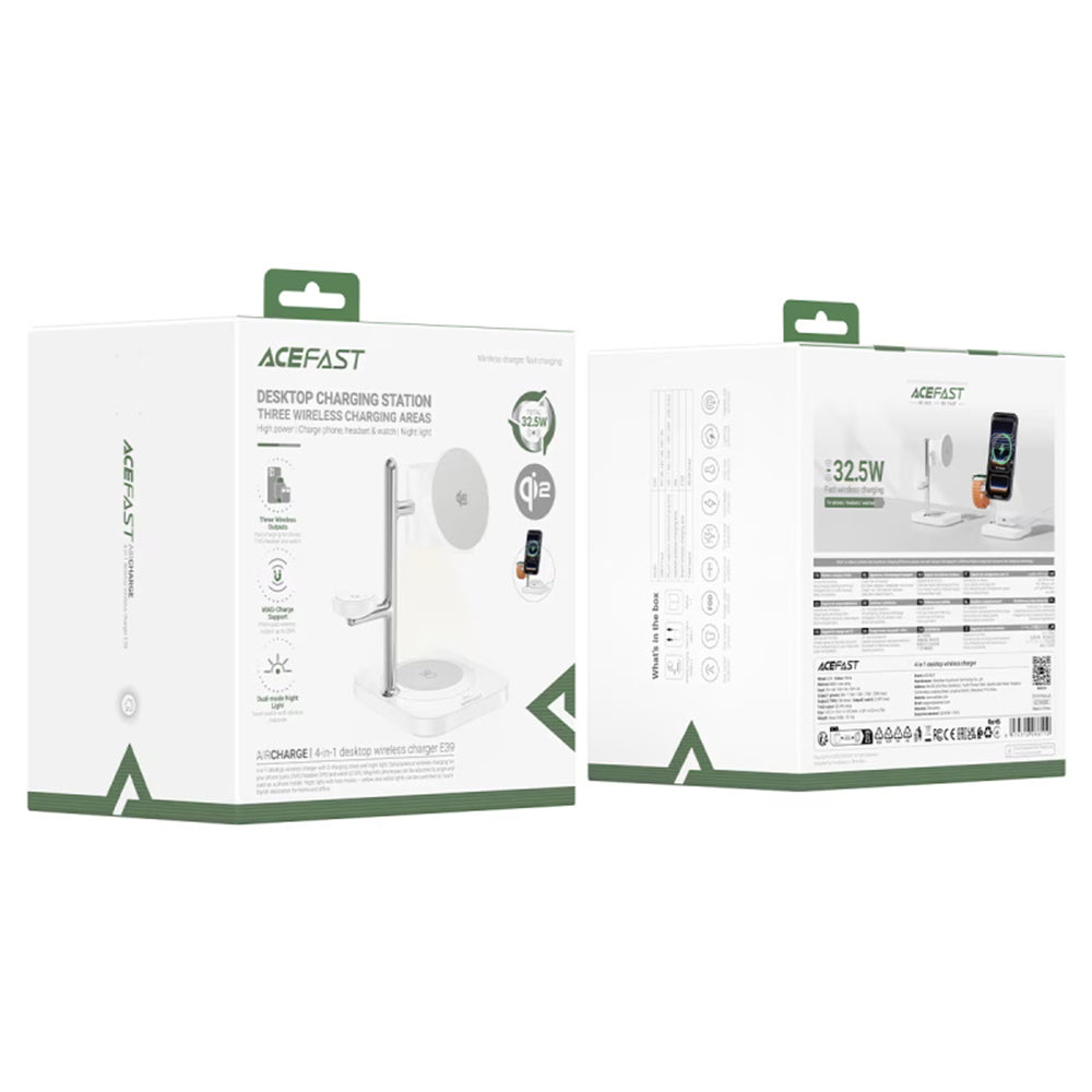 Caricabatterie Wireless Retea Acefast E39 3in1, 32.5W, Bianco