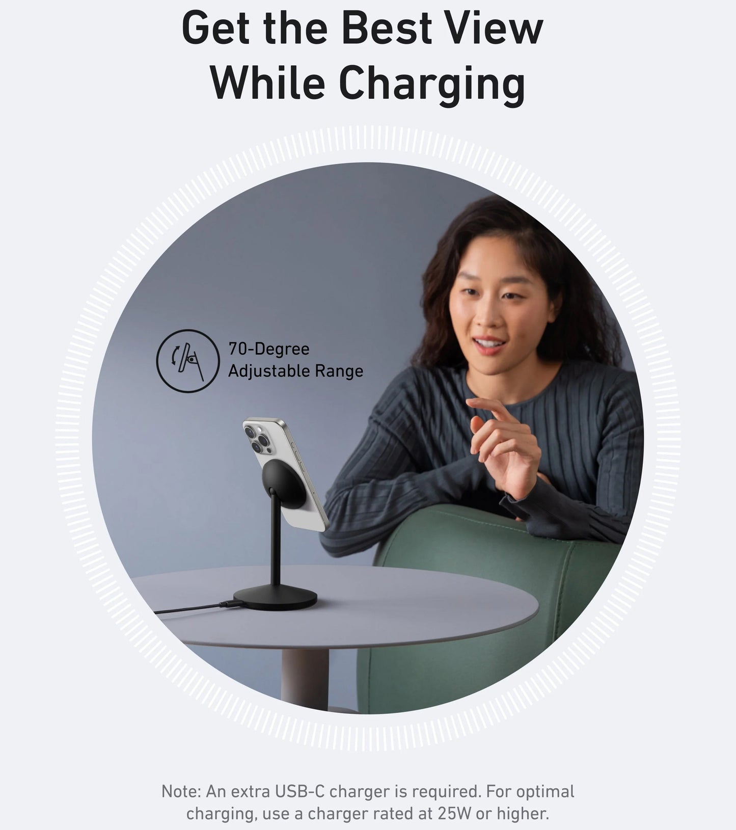 Caricabatterie Wireless Anker MagGo Stand, 15W, 1.67A, Nero A25X1H11