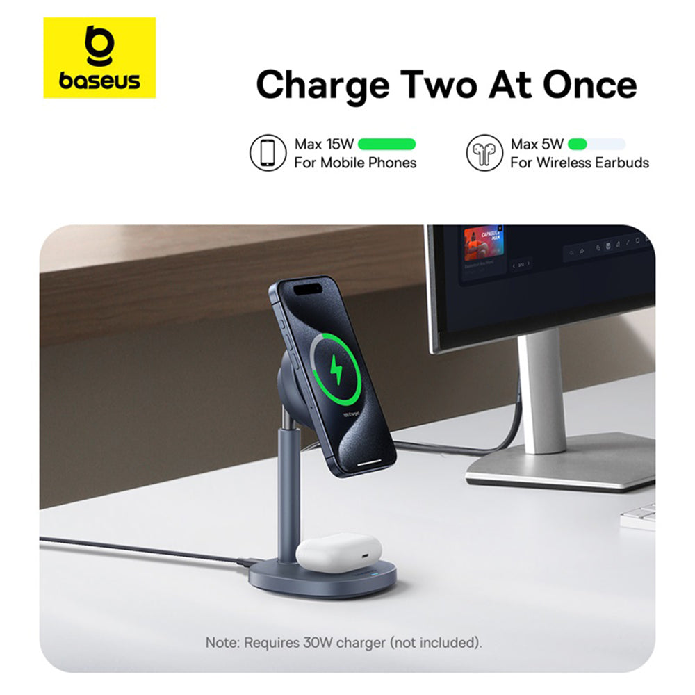 Baseus Orbit 2 Pro 2in1 Wireless Netzladegerät, 20W, 1.67A, Grau P10273500813-00