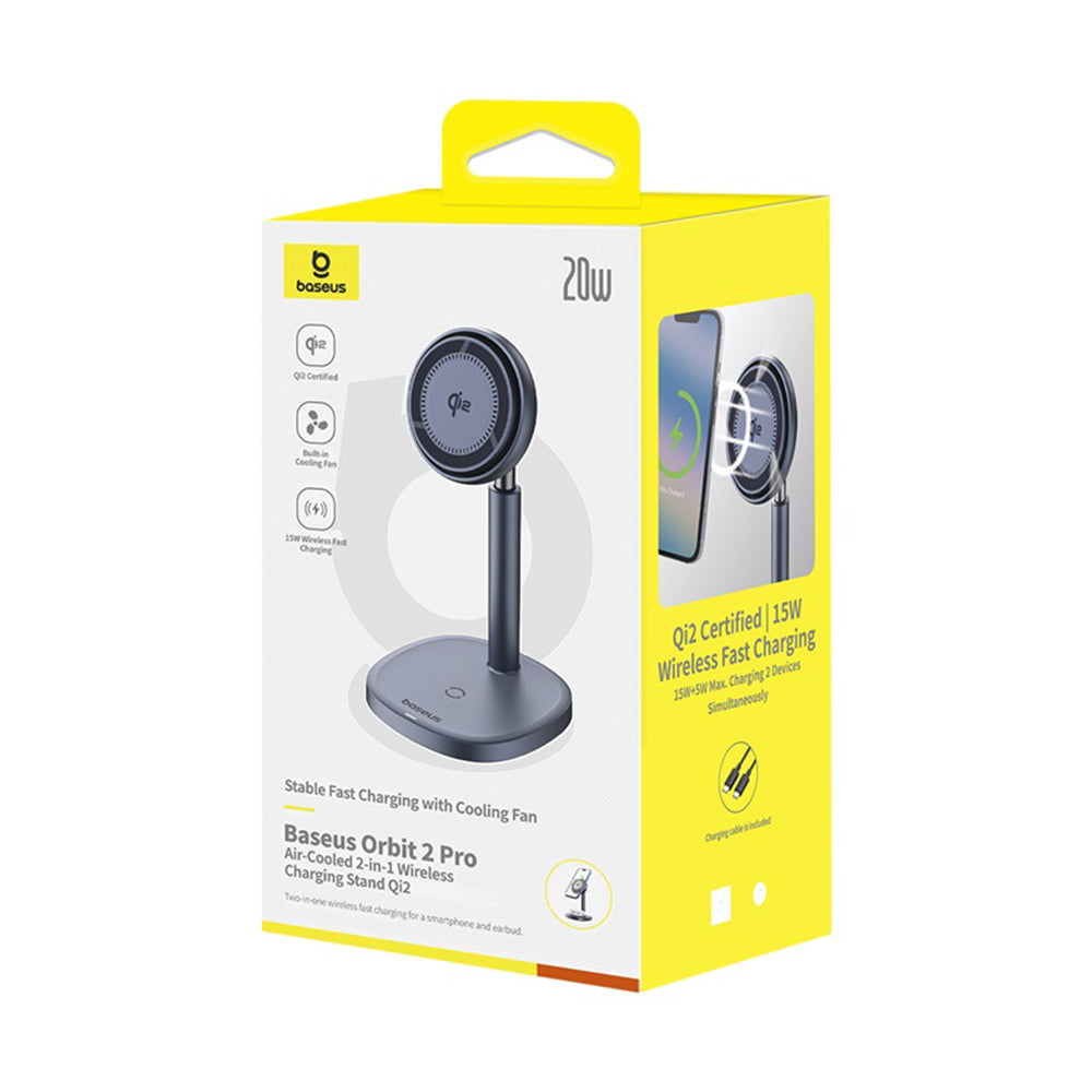 Baseus Orbit 2 Pro 2in1 Wireless Netzladegerät, 20W, 1.67A, Grau P10273500813-00