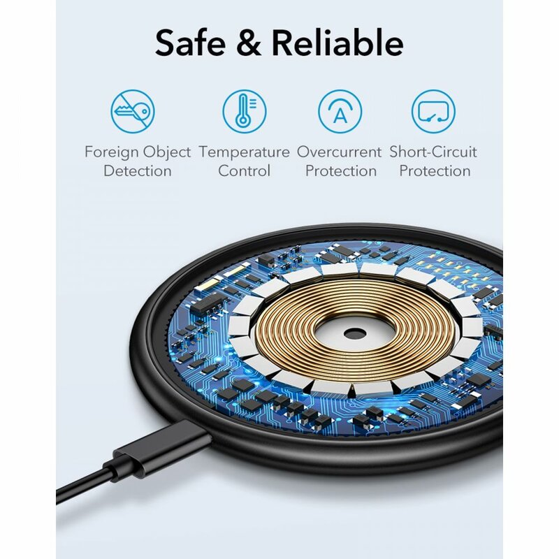 Drahtloses Netzladegerät ESR Halolock, 10W, 1.1A, Blau